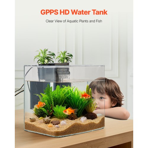 Fish Tank Aquarium 3.5 Gallon Arch UltraClear GPPS Starter Smart Tank