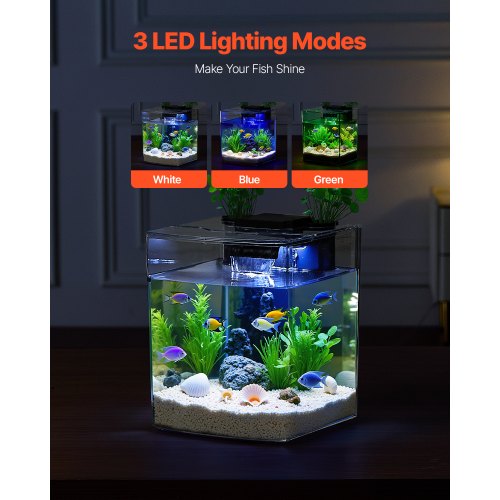 Fish Tank Aquarium 2 Gallon Arch UltraClear GPPS Starter Smart Tank