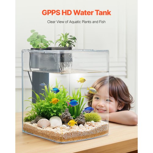 Fish Tank Aquarium 2 Gallon Arch UltraClear GPPS Starter Smart Tank