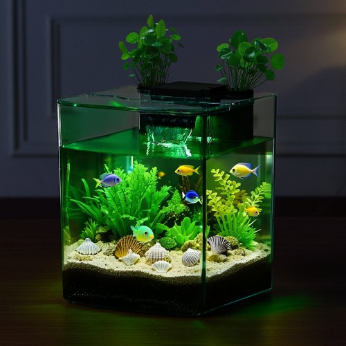 Fish Tank Aquarium 2 Gallon Arch UltraClear GPPS Starter Smart Tank