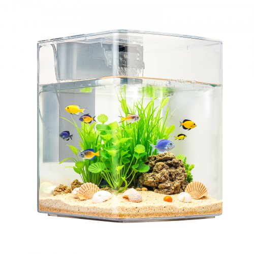 Fish Tank Aquarium 2 Gallon Arch UltraClear GPPS Starter Smart Tank