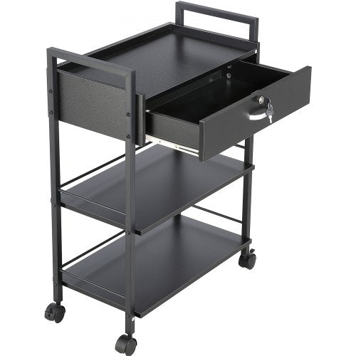 Beauty Salon Trolley Cart 3Tier Hair Salon Stations Cabinet for Stylist