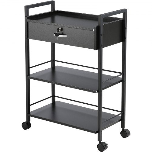 Beauty Salon Trolley Cart 3Tier Hair Salon Stations Cabinet for Stylist
