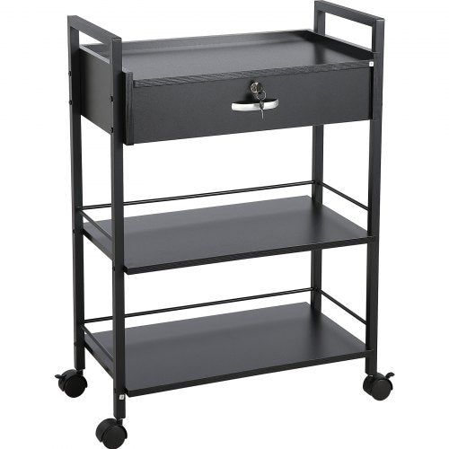 Beauty Salon Trolley Cart 3Tier Hair Salon Stations Cabinet for Stylist