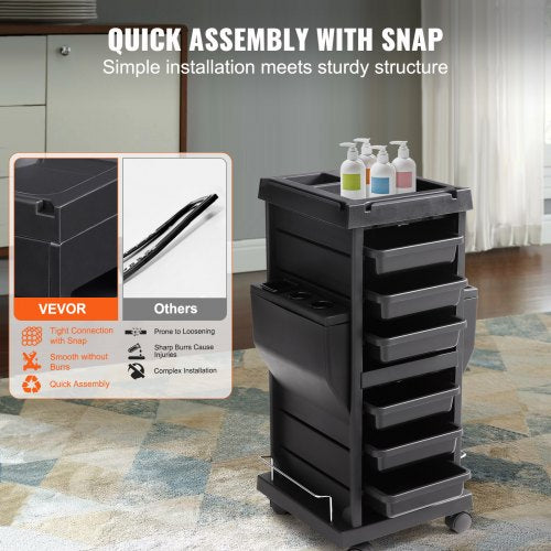 Ultimate Salon Trolley Cart Lockable Beauty Salon Cart for Stylist with 6