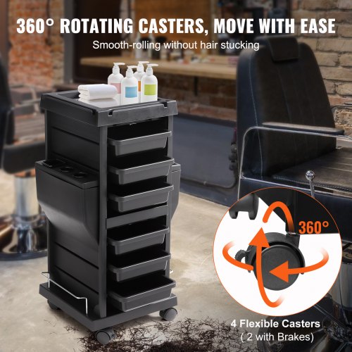 Ultimate Salon Trolley Cart Lockable Beauty Salon Cart for Stylist with 6