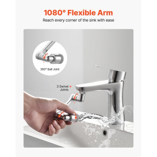 1080° Swivel Faucet Extender 2 Sprayer Modes Sink Water Faucet Aerator
