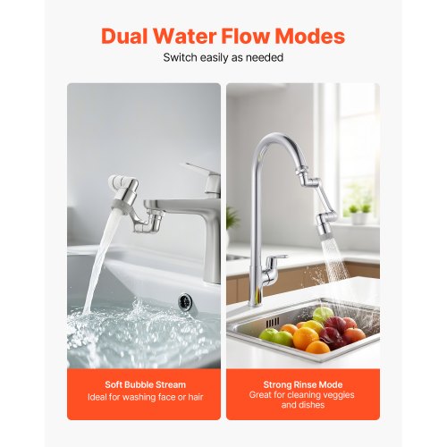 1080° Swivel Faucet Extender 2 Sprayer Modes Sink Water Faucet Aerator