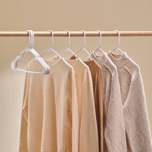 Hangers 0.2 in UltraThin 50 Pack White Plastic Hangers with Stable