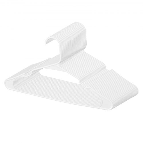 Hangers 0.2 in UltraThin 50 Pack White Plastic Hangers with Stable