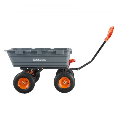 Garden Cart Durable Poly Dump Cart with Simple Assembly Steel Frame