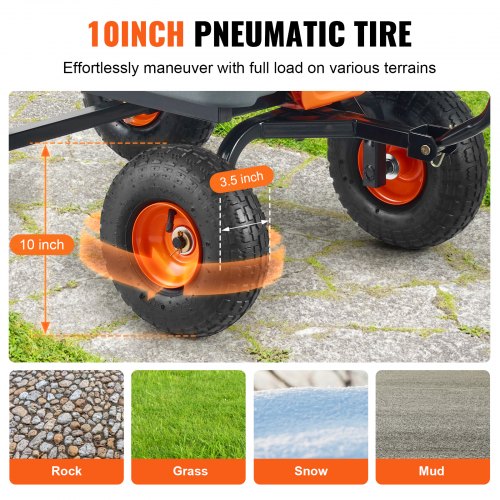 Garden Cart Durable Poly Dump Cart with Simple Assembly Steel Structure