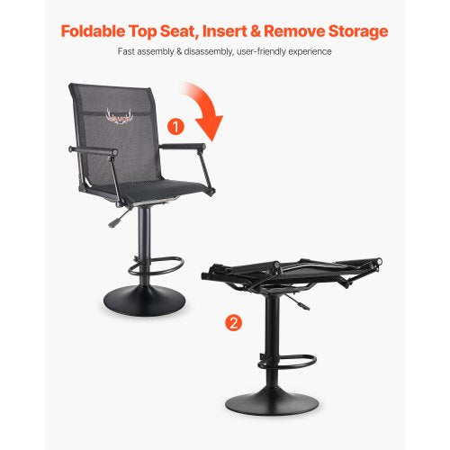Hunting Chair 360° Silent Swivel Lightweight Blind Chair HeavyDuty Steel