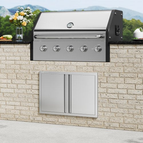 BBQ Access Door 30W x 21H Inch Double Outdoor Kitchen Door Stainless Steel