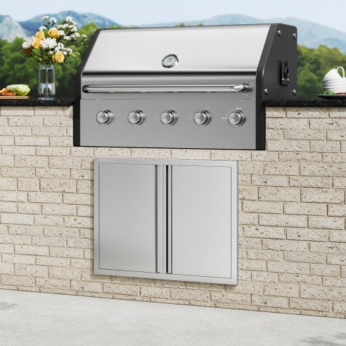 BBQ Access Door 31W x 24H Inch Double Outdoor Kitchen Door Stainless Steel