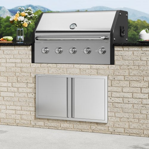 BBQ Access Door 36W x 21H Inch Double Outdoor Kitchen Door Stainless Steel