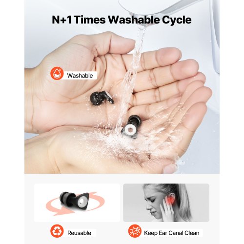 Ear Plugs for Sleeping Noise Cancelling NRR 25 dB Reusable High Noise