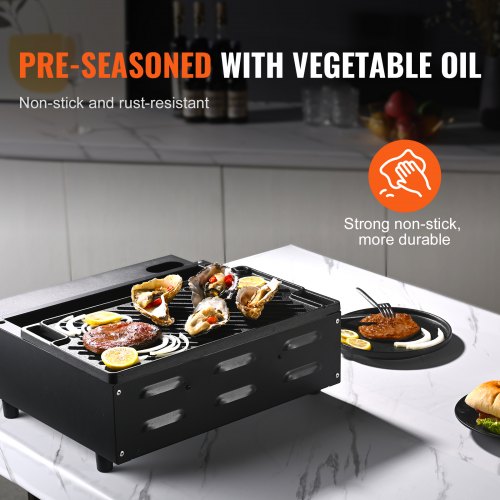 Reversible GrillGriddle 97x167 PreSeasoned Cast Iron Griddle