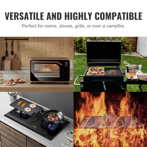 Reversible GrillGriddle 97x167 PreSeasoned Cast Iron Griddle