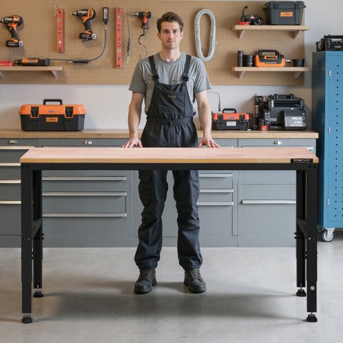 Adjustable Workbench 2000 lbs Capacity 61 x 20inch Heavy Duty Work Bench