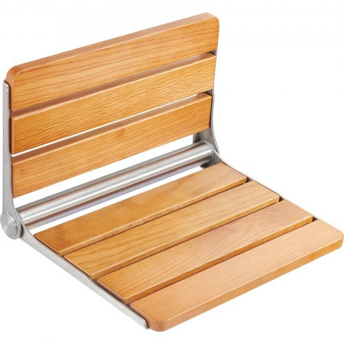 Folding Oak Shower Seat 161 x 134 Unfolded Wall Mounted Fold Up Shower