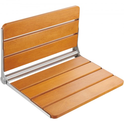 Folding Teak Shower Seat 209 x 16 Unfolded Wall Mounted Fold Up Shower