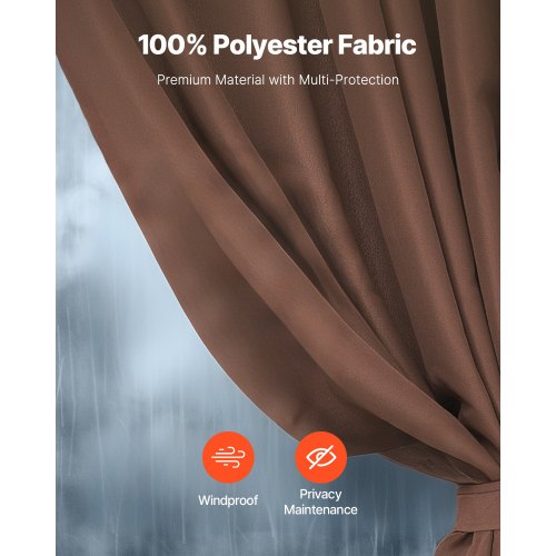 Gazebo Curtains Outdoor Fit Most 10 x 10 x 69 Gazebos 4Panel Sidewall