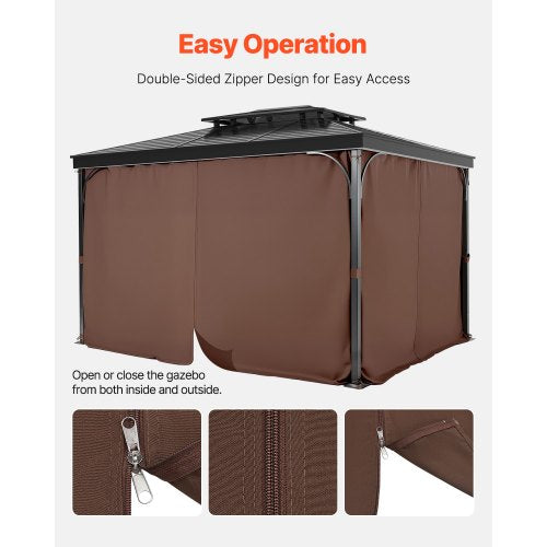 Gazebo Curtains Outdoor Fit Most 10 x 10 x 69 Gazebos 4Panel Sidewall