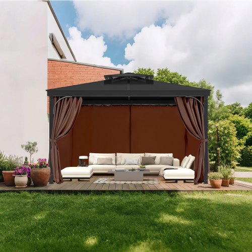 Gazebo Curtains Outdoor Fit Most 10 x 10 x 69 Gazebos 4Panel Sidewall