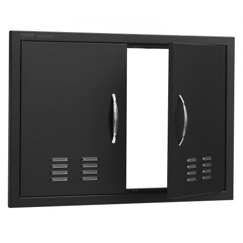 BBQ Access Door 30W x 21H Inch Double Outdoor Kitchen Door Cold Plate