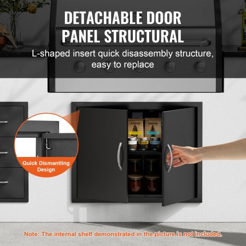 BBQ Access Door 31W x 24H Inch Double Outdoor Kitchen Door Cold Plate