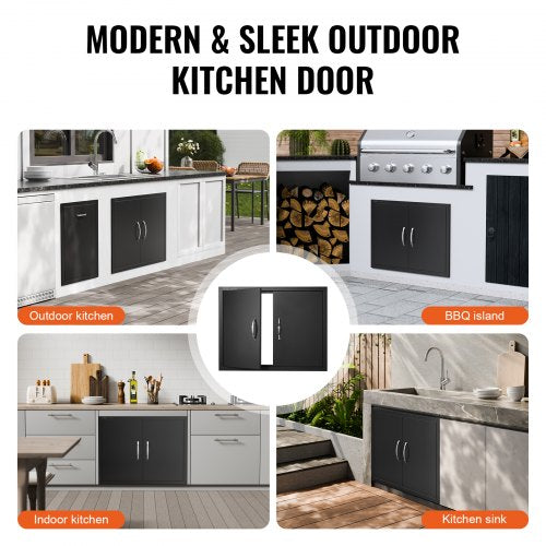 BBQ Access Door 31W x 24H Inch Double Outdoor Kitchen Door Cold Plate