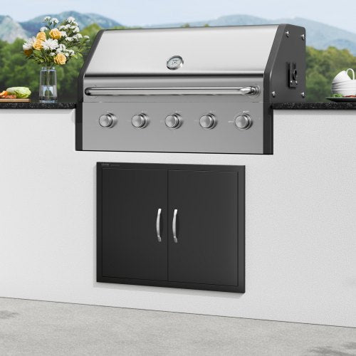 BBQ Access Door 31W x 24H Inch Double Outdoor Kitchen Door Cold Plate