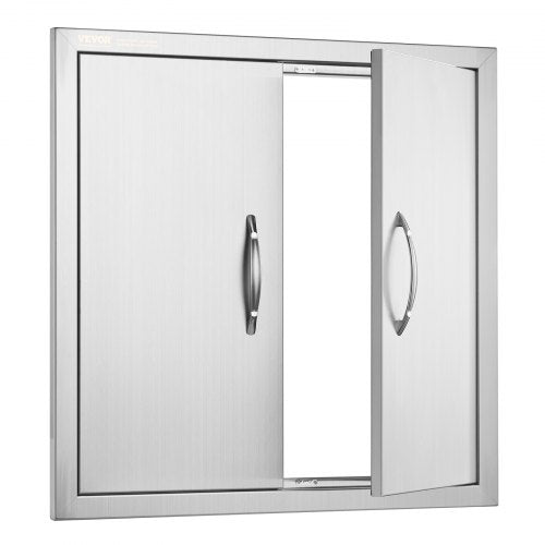 BBQ Access Door 24W x 24H Inch Double Outdoor Kitchen Door Stainless Steel