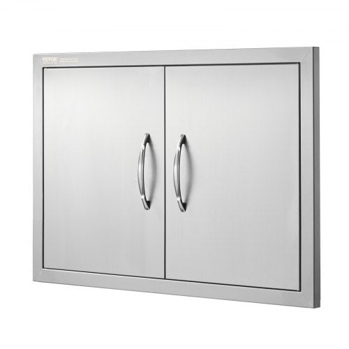 BBQ Access Door 28W x 19H Inch Double Outdoor Kitchen Door Stainless Steel