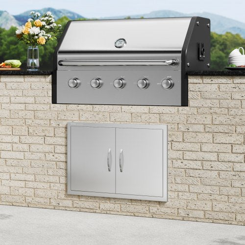 BBQ Access Door 30W x 21H Inch Double Outdoor Kitchen Door Stainless Steel
