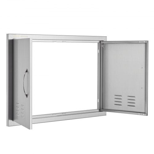 BBQ Access Door 30W x 21H Inch Double Outdoor Kitchen Door Stainless Steel