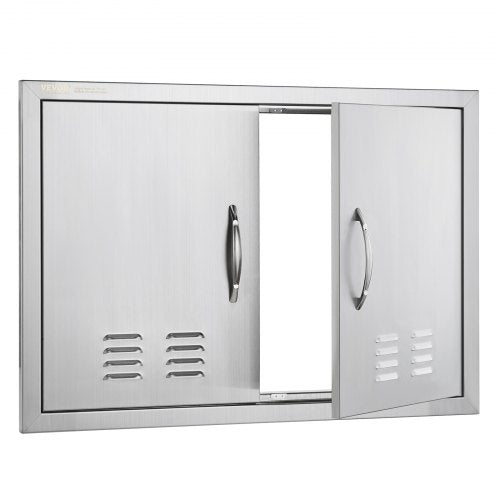 BBQ Access Door 30W x 21H Inch Double Outdoor Kitchen Door Stainless Steel