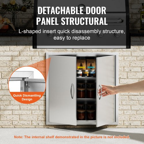 BBQ Access Door 31W x 31H Inch Double Outdoor Kitchen Door Stainless Steel