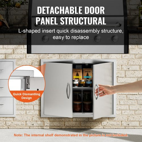 BBQ Access Door 31W x 24H Inch Double Outdoor Kitchen Door Stainless Steel