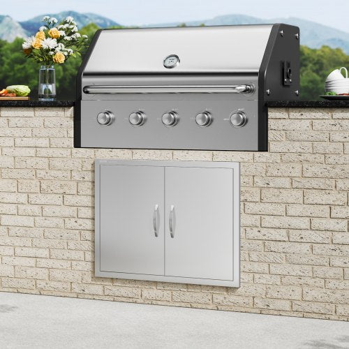 BBQ Access Door 31W x 24H Inch Double Outdoor Kitchen Door Stainless Steel