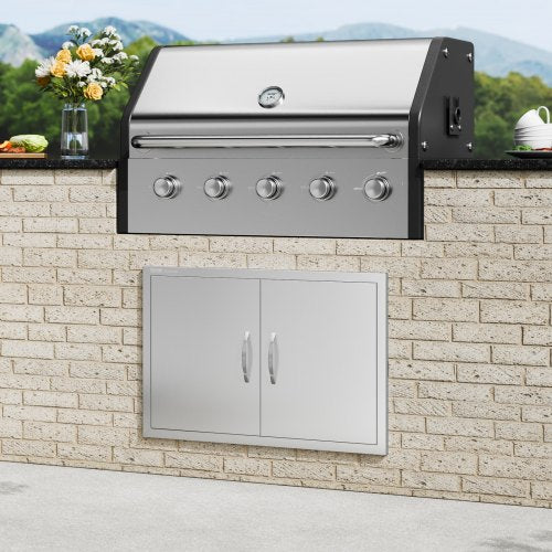 BBQ Access Door 33W x 22H Inch Double Outdoor Kitchen Door Stainless Steel