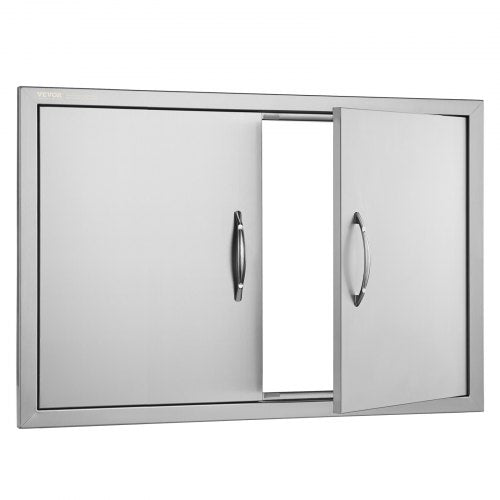 BBQ Access Door 33W x 22H Inch Double Outdoor Kitchen Door Stainless Steel