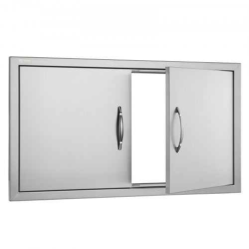 BBQ Access Door 34W x 19H Inch Double Outdoor Kitchen Door Stainless Steel