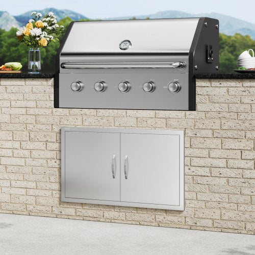 BBQ Access Door 36W x 21H Inch Double Outdoor Kitchen Door Stainless Steel