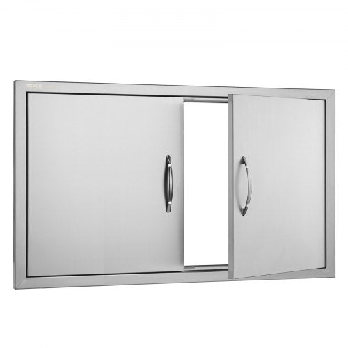 BBQ Access Door 36W x 21H Inch Double Outdoor Kitchen Door Stainless Steel