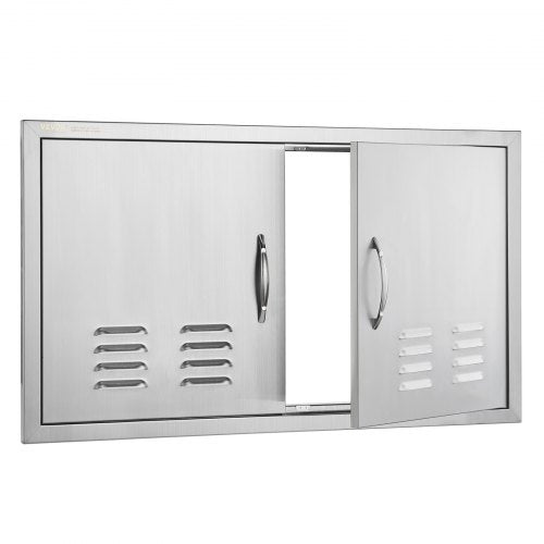 BBQ Access Door 36W x 21H Inch Double Outdoor Kitchen Door Stainless Steel