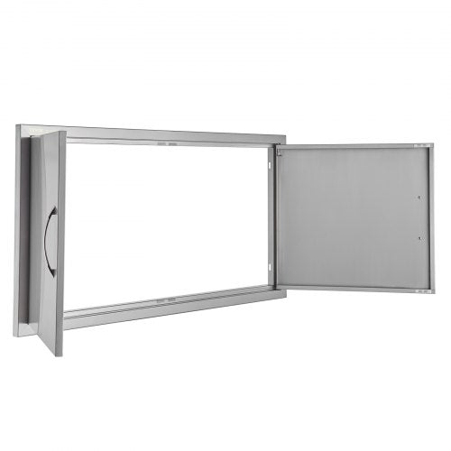 BBQ Access Door 42W x 21H Inch Double Outdoor Kitchen Door Stainless Steel