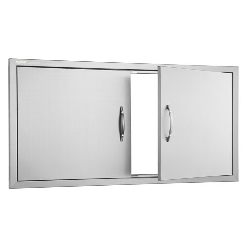 BBQ Access Door 42W x 21H Inch Double Outdoor Kitchen Door Stainless Steel