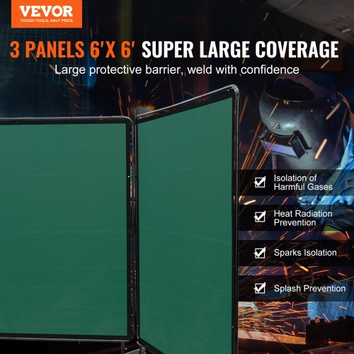 Welding Screen with Frame 6 x 6 3 Panel Welding Curtain Screens